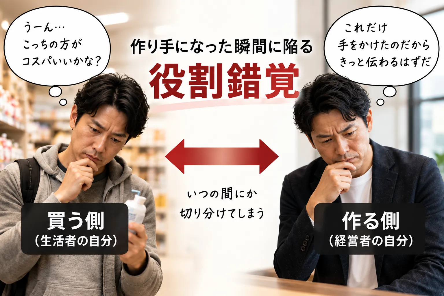 買う側と作る側で判断が変わる役割錯覚