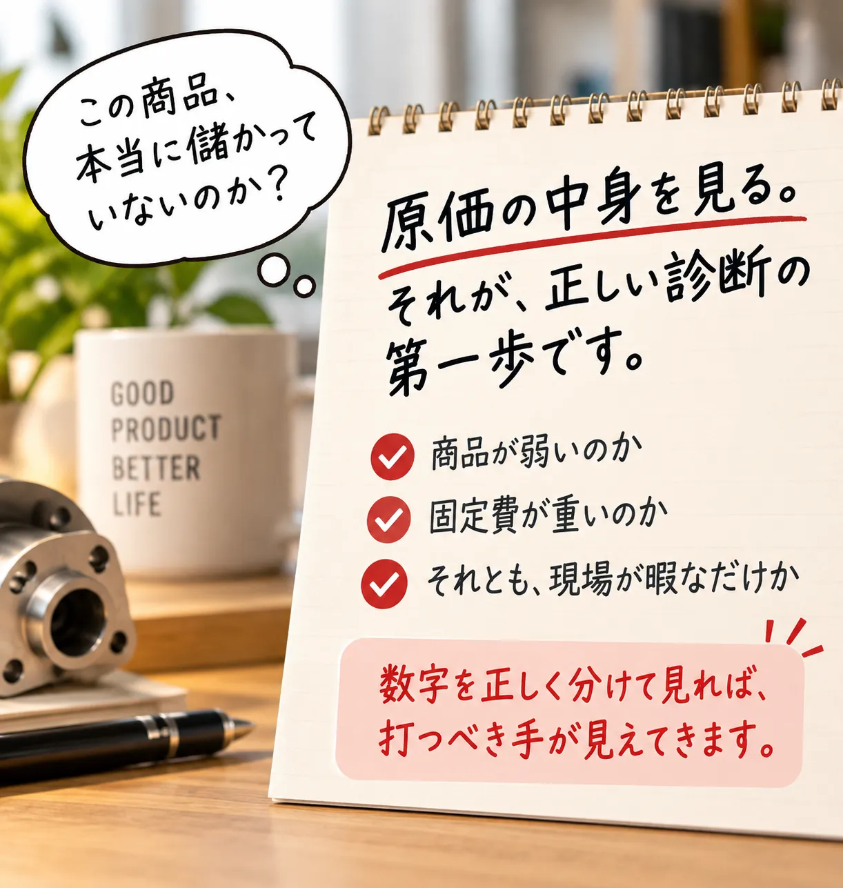 原価の中身を分けて診断する